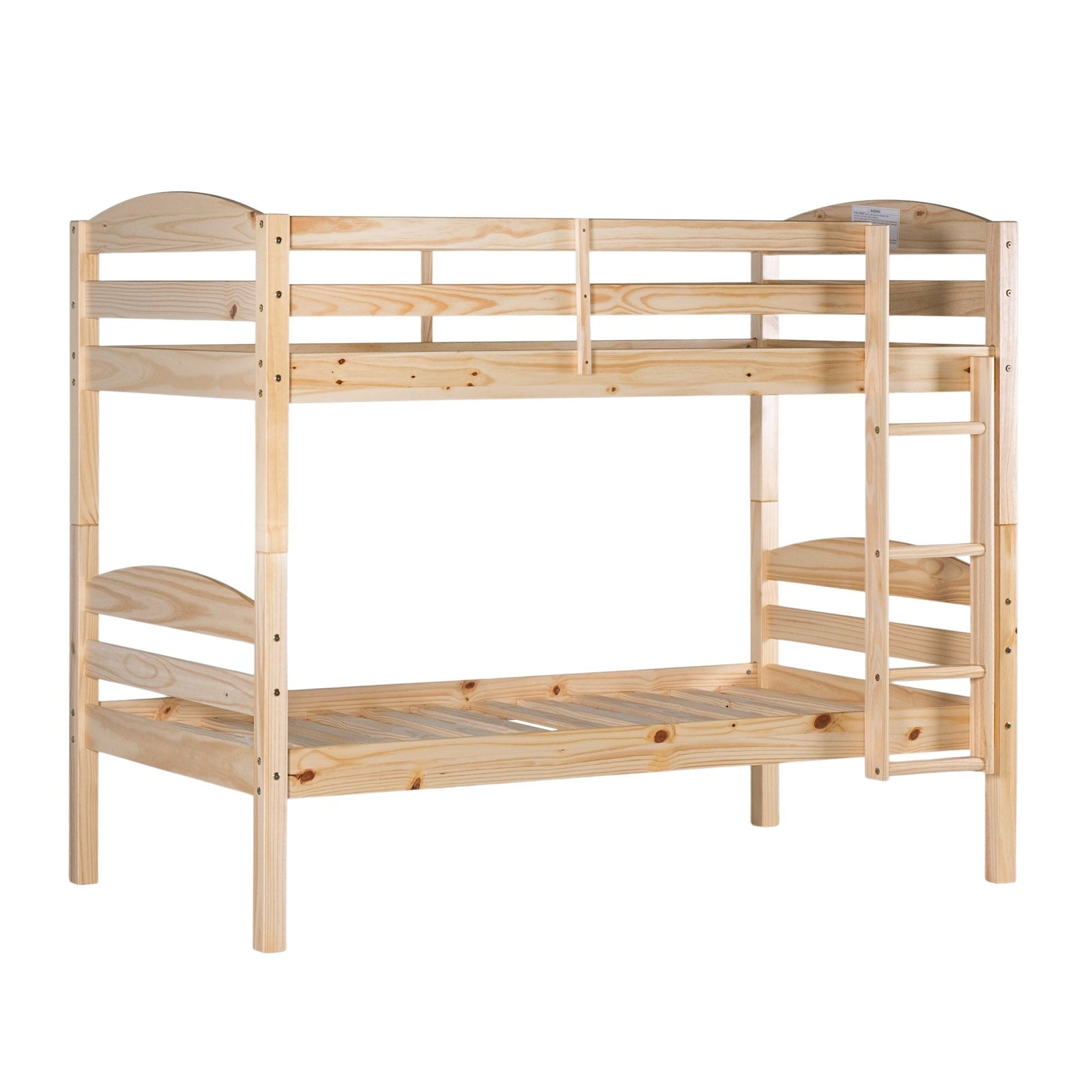 Cama litera de madera maciza Carolina de estilo transicional con dos camas individuales