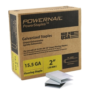 Powernail PS-2005 2" 15.5 GA. leg galvanized flooring staples 5,000