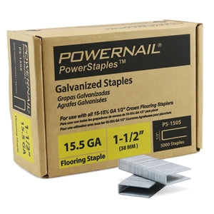 Powernail PS-1505 1-1-2" 15.5 GA. leg galvanized flooring staples 5,000