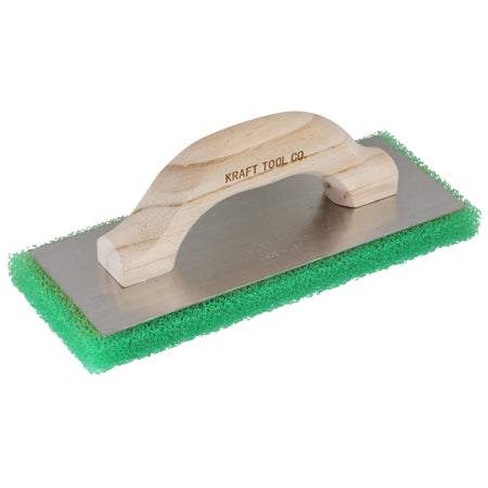 Kraft Tools PL603 12"x 5"x 1" Green Coarse Texture Float with Wood Handle