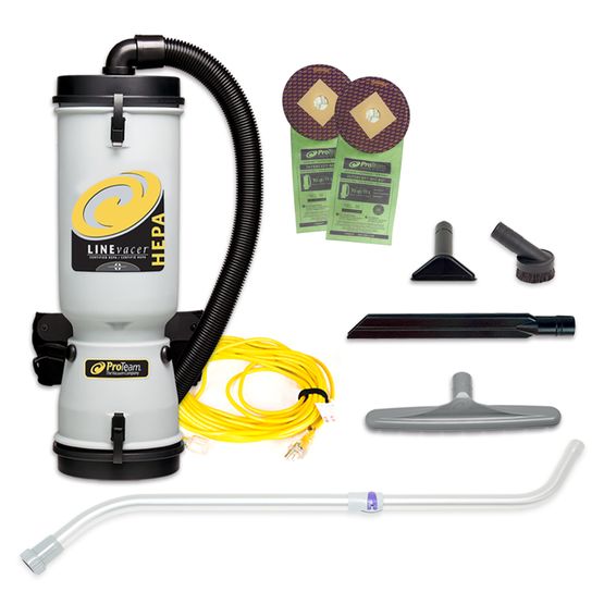 Proteam 107141 LineVacer HEPA 10 qt. Backpack Vacuum with Xover Performance Telescoping Wand Tool Kit
