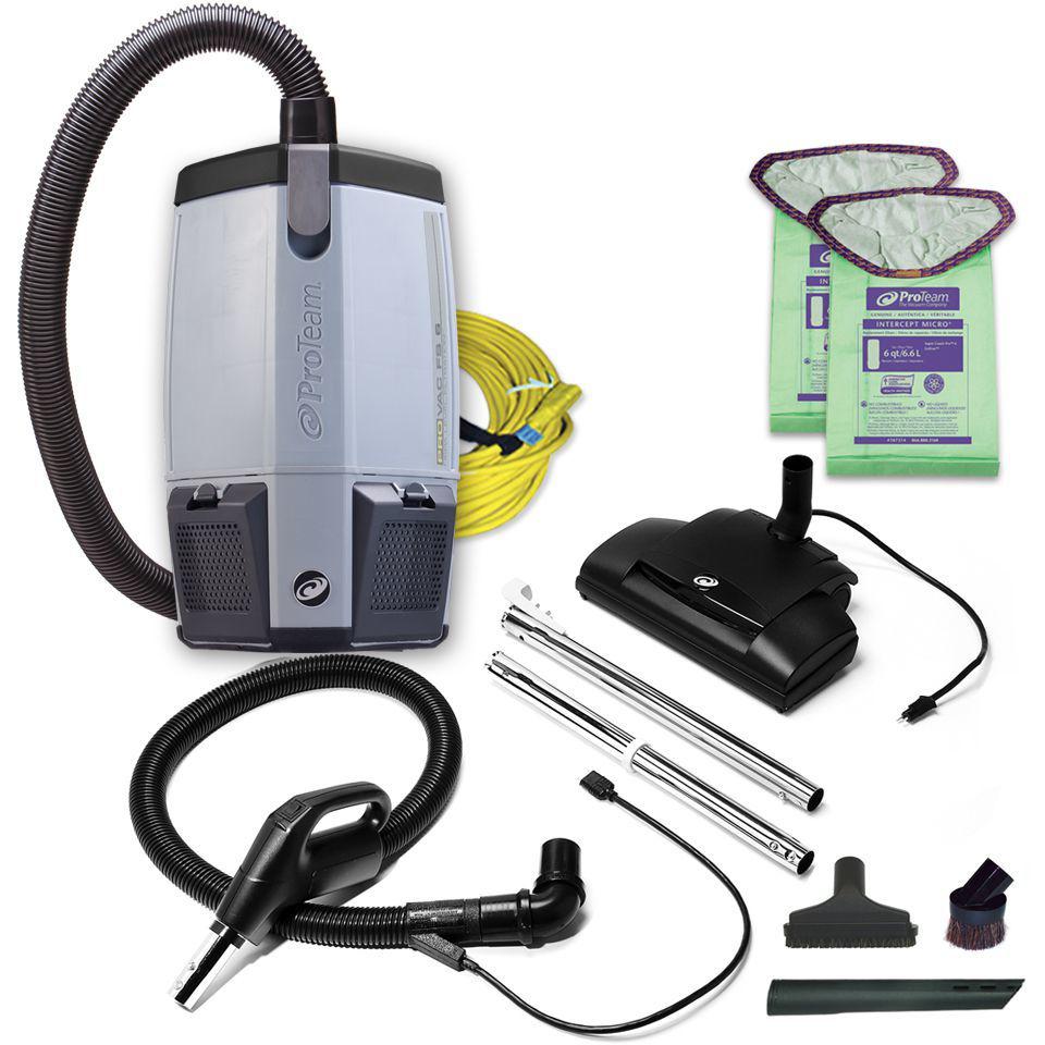 Proteam 107461 ProVac FS 6, 6 qt. Backpack Vacuum with Commercial Power Nozzle Tool Kit