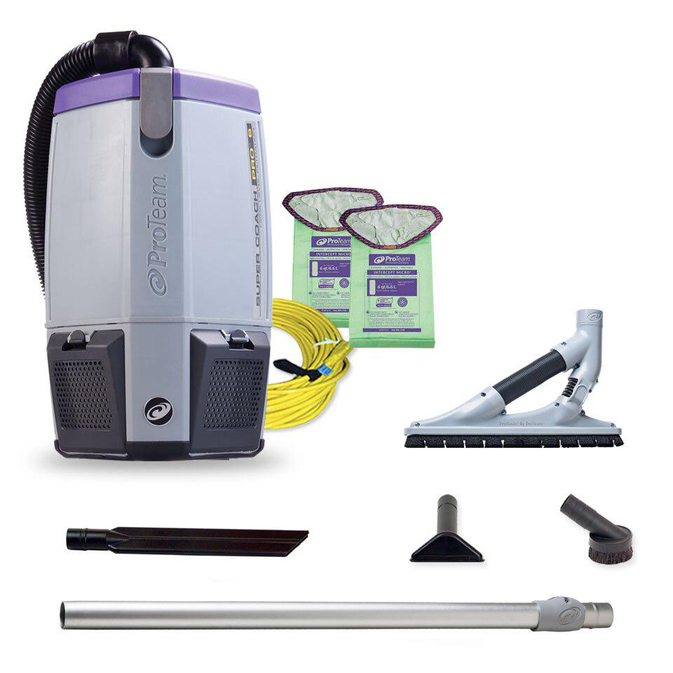 Proteam 107534 Super Coach Pro 6, 6 qt. Backpack Vacuum with ProBlade Hard Surface Tool Kit
