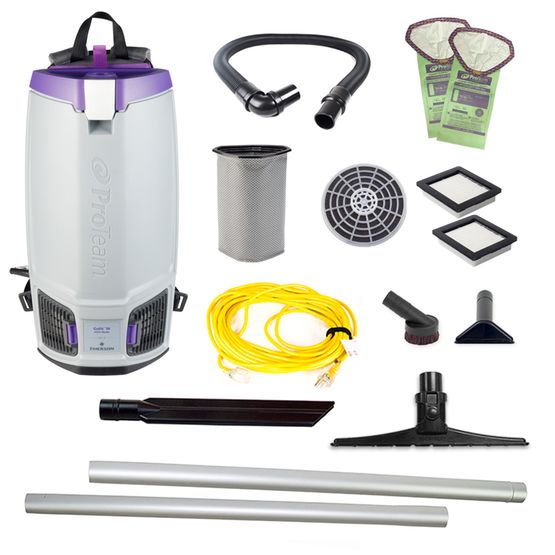 ProTeam 107692 GoFit 10, 10 qt. Backpack Vacuum with 15" Carpet Sidewinder Tool Kit