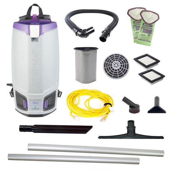 ProTeam 107693 GoFit 10, 10 qt. Backpack Vacuum with 18" Carpet Sidewinder Tool Kit