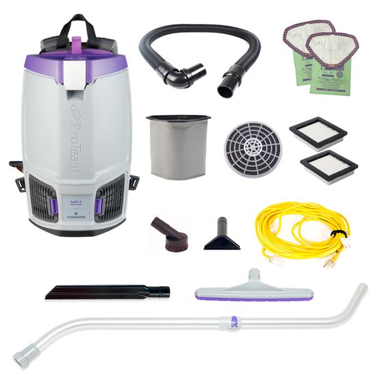 ProTeam 107696 GoFit 6, 6 qt. Backpack Vacuum with Xover Multi-Surface Telescoping Wand Tool Kit
