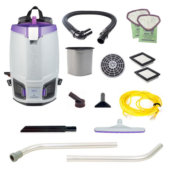 ProTeam 107697 GoFit 6, 6 qt. Backpack Vacuum with Xover Multi-Surface Two-Piece Wand Tool Kit
