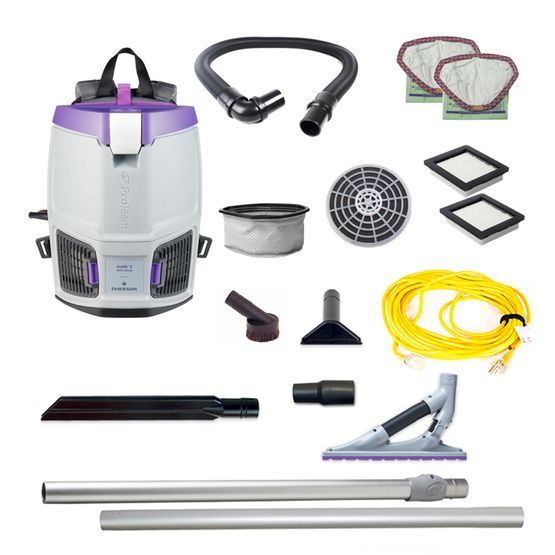 ProTeam 107715 GoFit 3, 3 qt. Backpack Vacuum with ProBlade Carpet Tool Kit