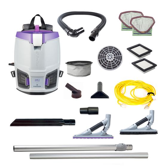 ProTeam 107716 GoFit 3, 3 qt. Backpack Vacuum with ProBlade Hard Surface & Carpet Tool Kit