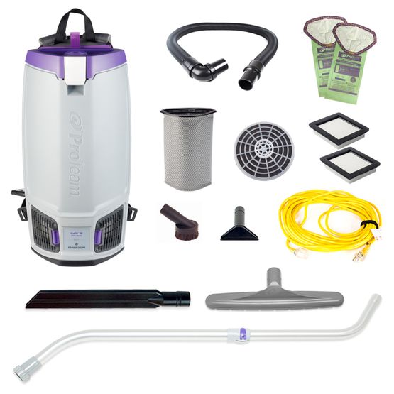 ProTeam 107735 GoFit 10, 10 qt. Backpack Vacuum with Xover Performance Telescoping Wand Tool Kit
