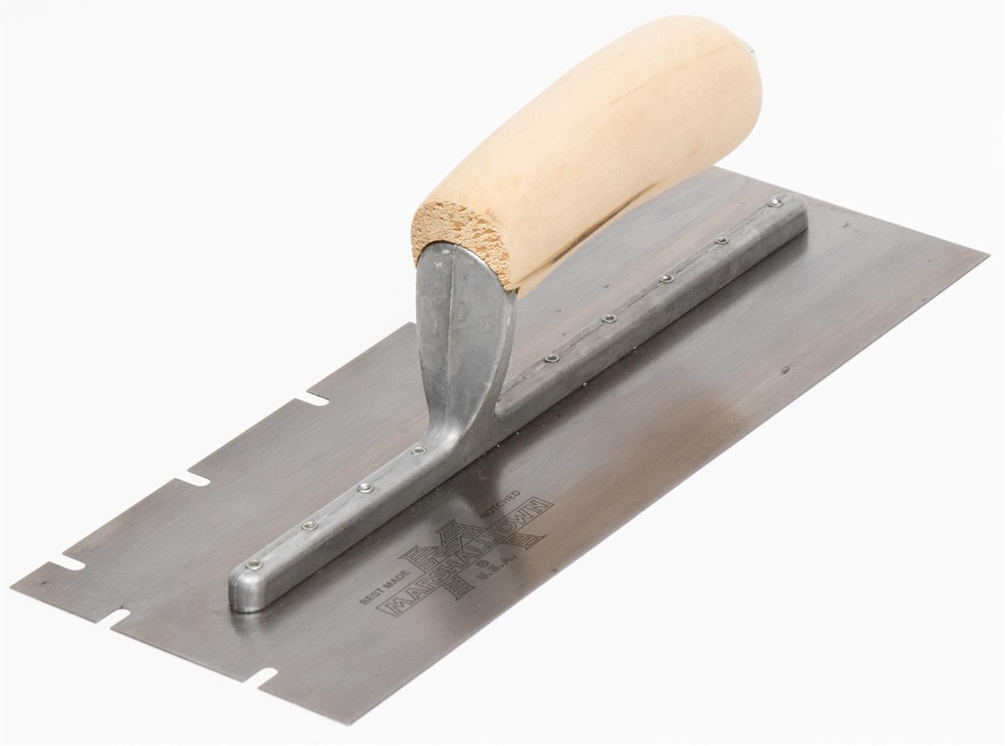 Marshalltown 10711 11 X 4 1-2 Stainless Steel Notched Trowel;3-16 X 3-8 X 1 3-4 Wood Handle