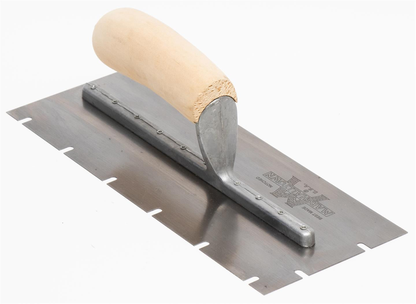 Marshalltown 10711 11 X 4 1-2 Stainless Steel Notched Trowel;3-16 X 3-8 X 1 3-4 Wood Handle