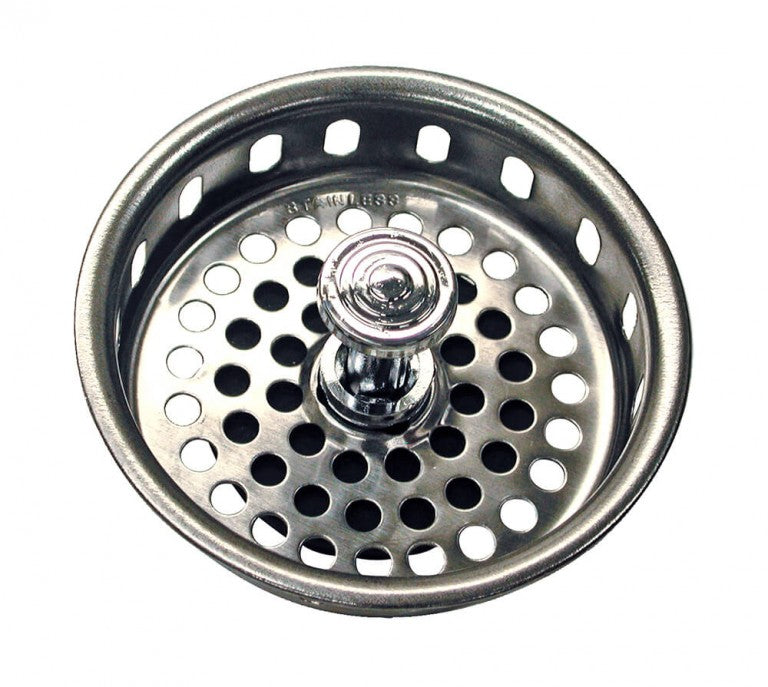 Danco 80900 3-1/4 in. Basket Strainer with Drop Center Post in Chrome