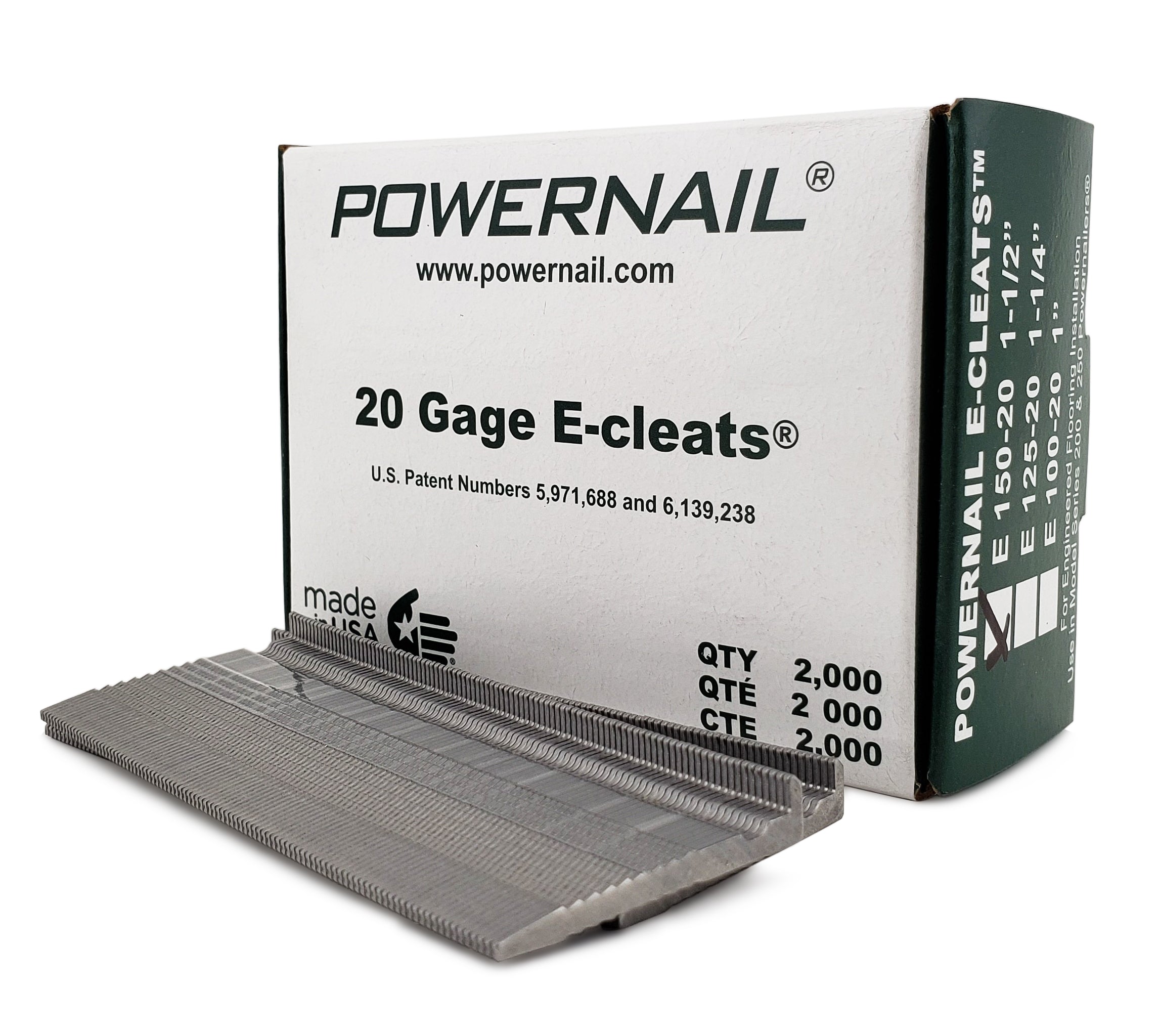 Powernail E10020 1 Inch E Cleat  20 GA. Flooring Nails 2,000 nails