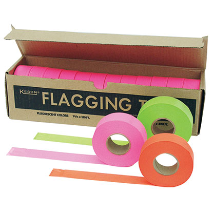 Keson FT01GR Glo Red Flagging Tape (1" X 150