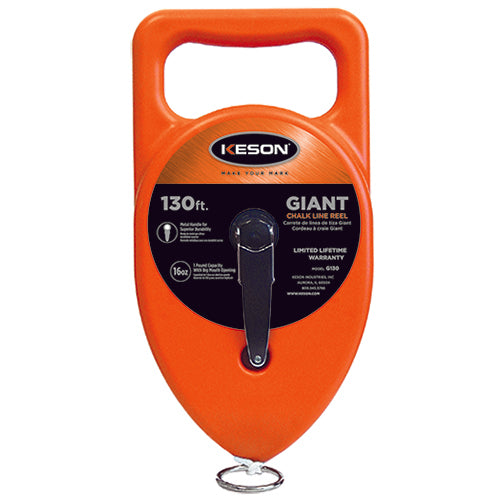 Keson G150C Giant Chalk Line Reel with Cotton Line- 150 ft.