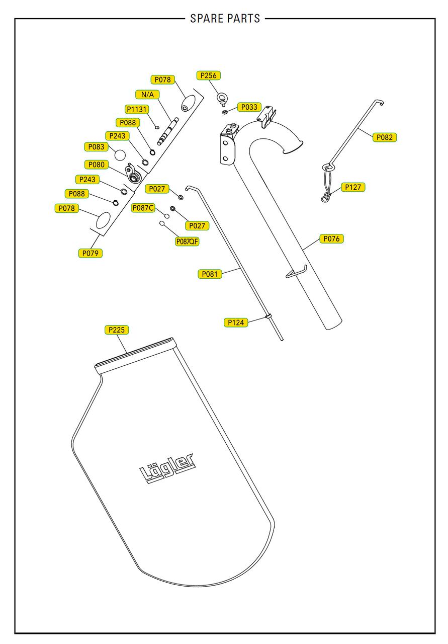 Lagler Hummel Floor Sander P079 Long Handle Assembly Kit