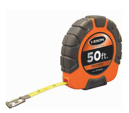 Keson ST10503X 50 Ft. Ft, 10, 100 Nylon Coated Steel Tape With Hook 3X1 Rewind