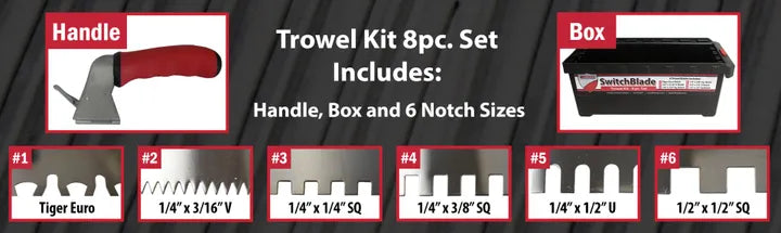 RTC Products TRSB7 SwitchBlade 3/4” x 9/16” U-Notch Trowel Blade (#7)