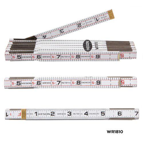 Keson WR1810 6-Foot Engineer's Folding Ruler, White Wood