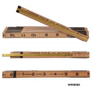 Keson WR1818X 6 Ft Folding Wood Rule ft, in & ft, in with 6 inch extender