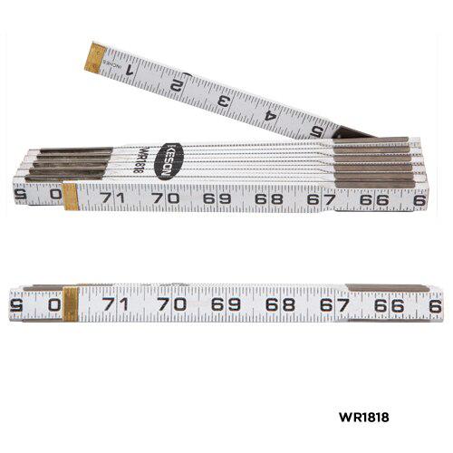 Keson WR1810 6-Foot Engineer's Folding Ruler, White Wood