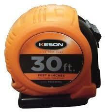 Keson PG1830RG 30' x 1 inch Measuring Tape FT, 1-8, 1-16 Rubber Grip