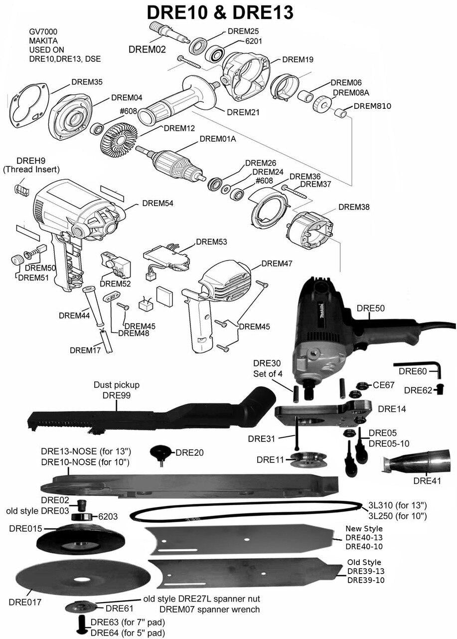 Makita Floor Sanding Radiator Toekick Edger 10" Belt Replacement 3L250