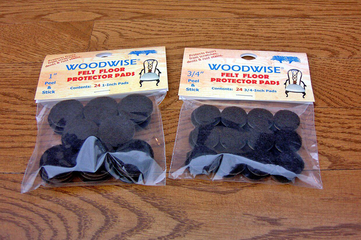 Woodwise FLT124  1" Peel & Stick Felt Floor Protector Pads Bag Of 24
